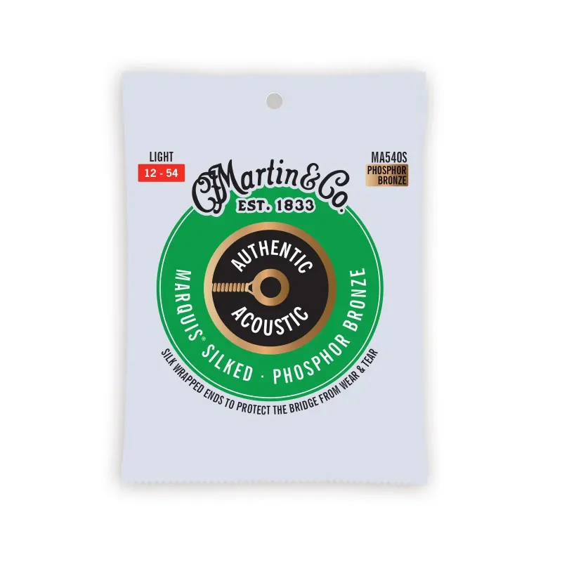 Martin Authentic Acoustic Marquis® Silked Guitar Strings Phosphor Bronze MA540S 12-54