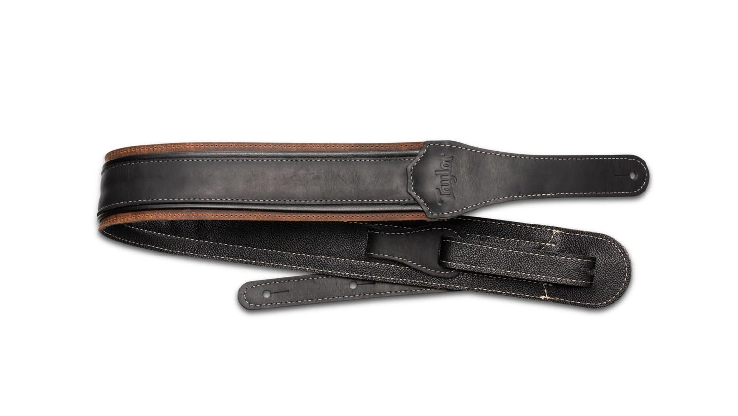 Taylor American Dream Leather Strap, Brown/Black, Taylor 2.5&quot;
