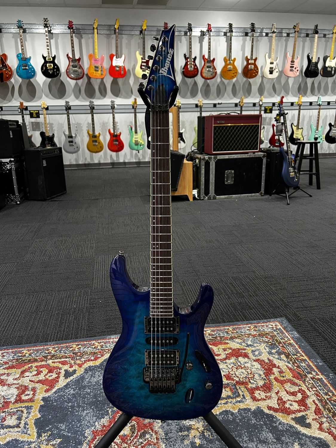 Used Ibanez S670QM S Series Electric Sapphire Blue