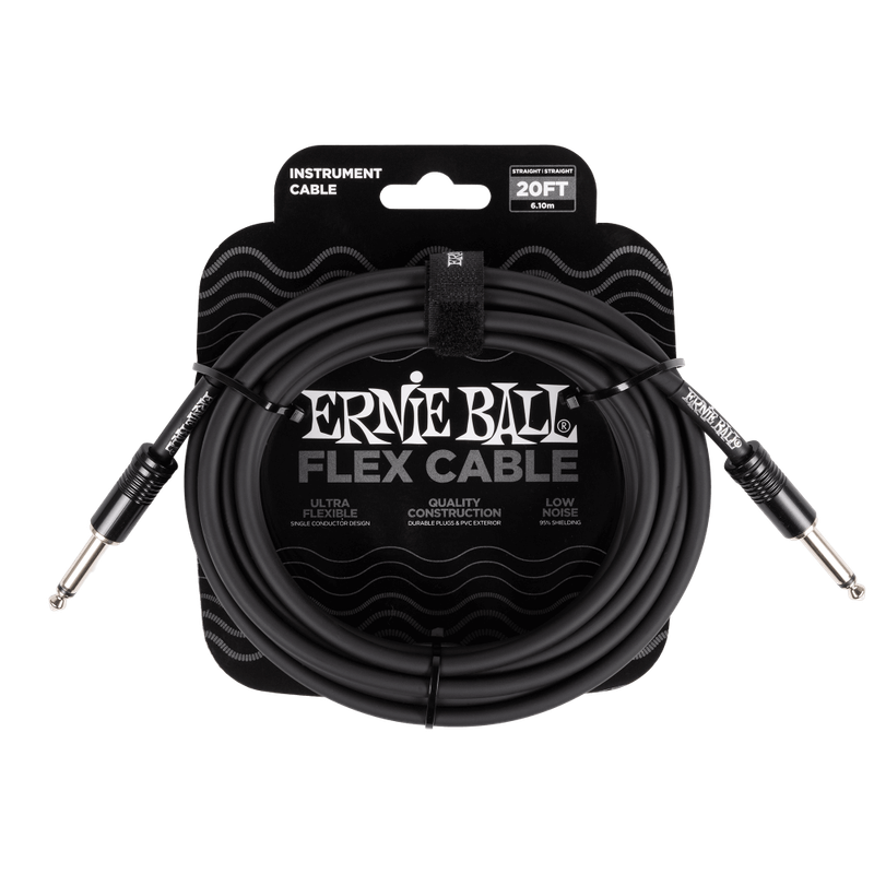 Ernie Ball Flex instrument Cable Straight/Straight 20ft black