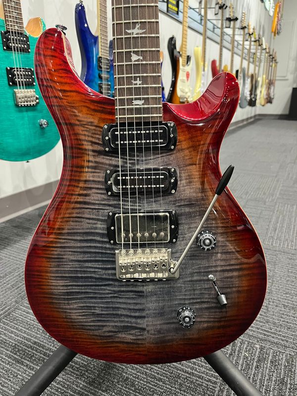 Used Paul Reed Smith SE Studio Charcoal Cherry Burst