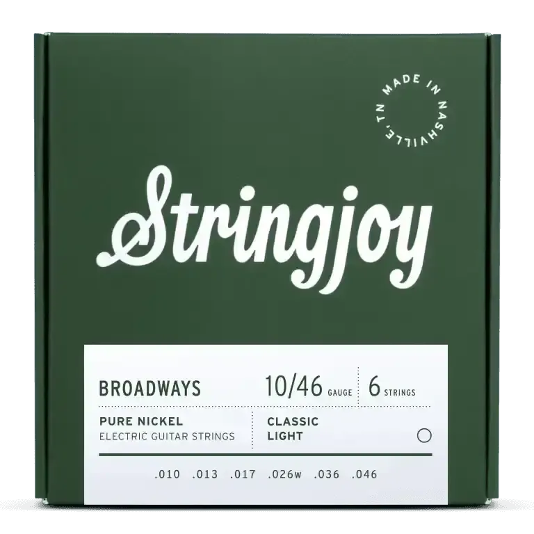 Stringjoy Broadways | Classic Light Gauge (10-46) Pure Nickel Electric Guitar Strings