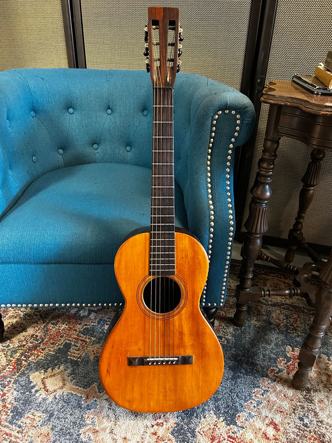 Used J. Howard Foote The Prize by Joseph Bini 1870s Solid 12- Fret Parlor Guitar w/case