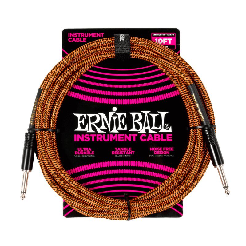 Ernie Ball Braided Cable 10ft Pumpkin Pie