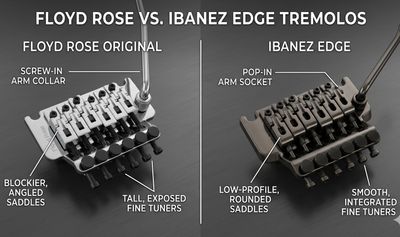 Compare the Ibanez Edge vs. Floyd Rose Tremolos