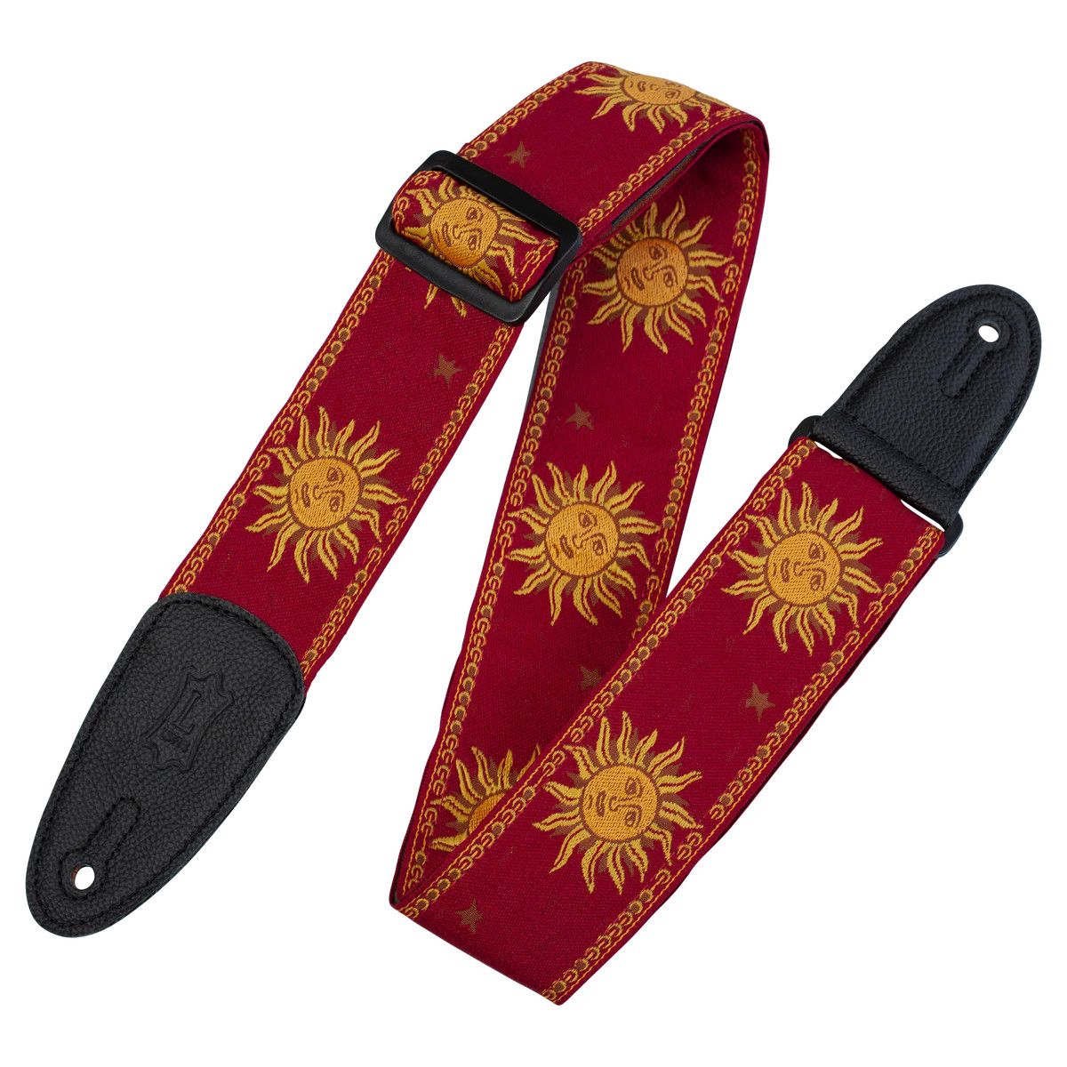 Levy's MPJG-SUN-RED Sun Motif Series Guitar Strap
