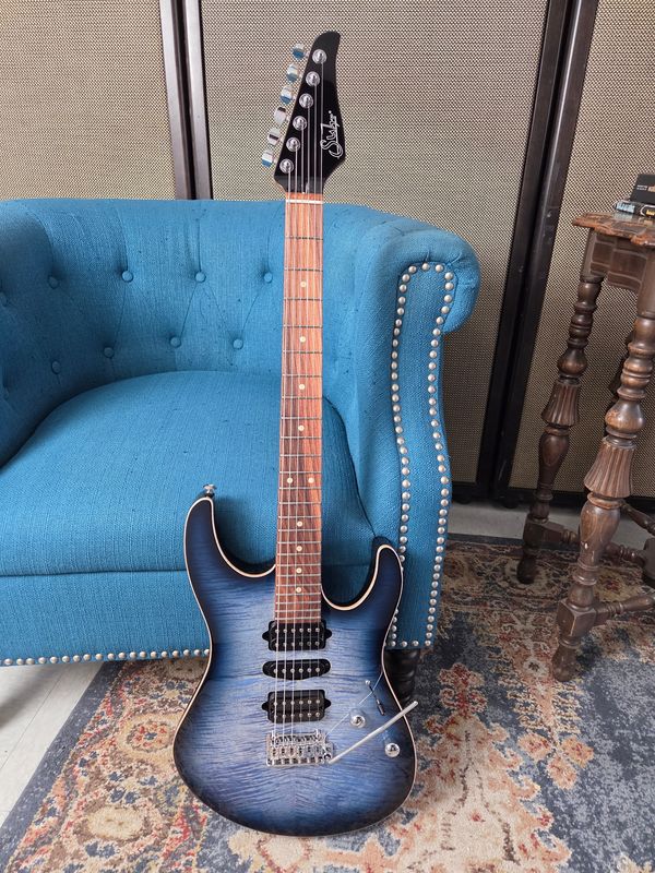 Suhr Modern Plus Faded Trans Whale Blue Burst Pau Ferro