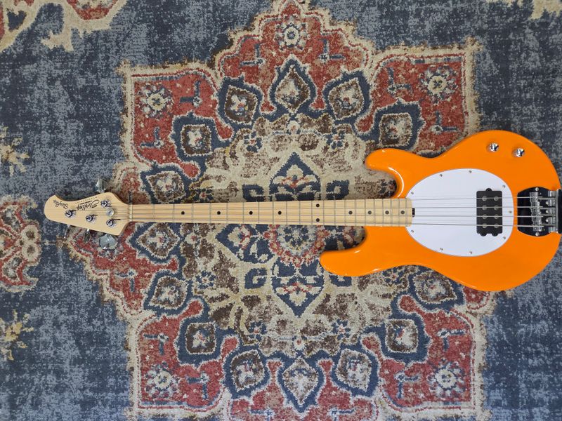 Used Sterling by Music Man Intro Series StingRay Sunrise Orange 4 string bass