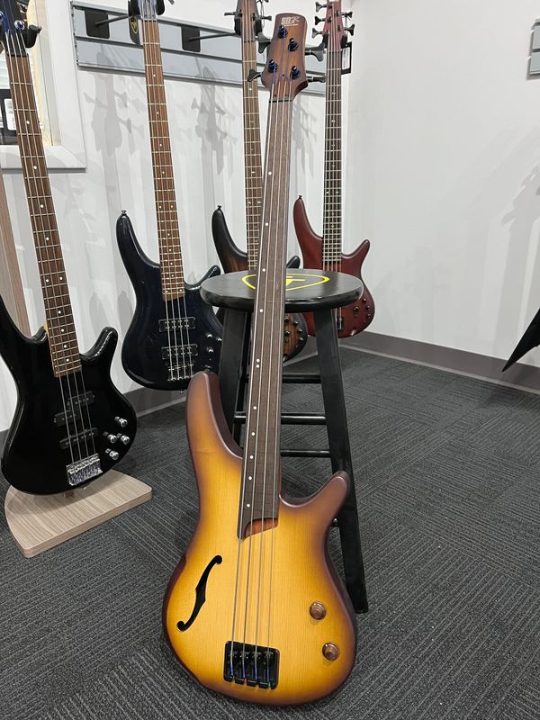 Ibanez SRH500F Fretless 4 String Bass Natural Browned Burst Flat