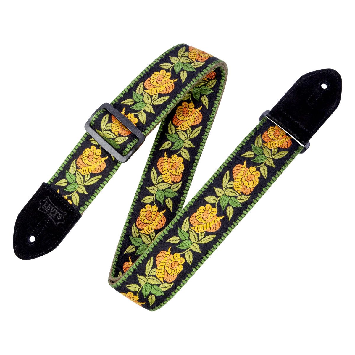Levy's Cotton Floral Series Yellow MC8JQ-004 Guitar Strap