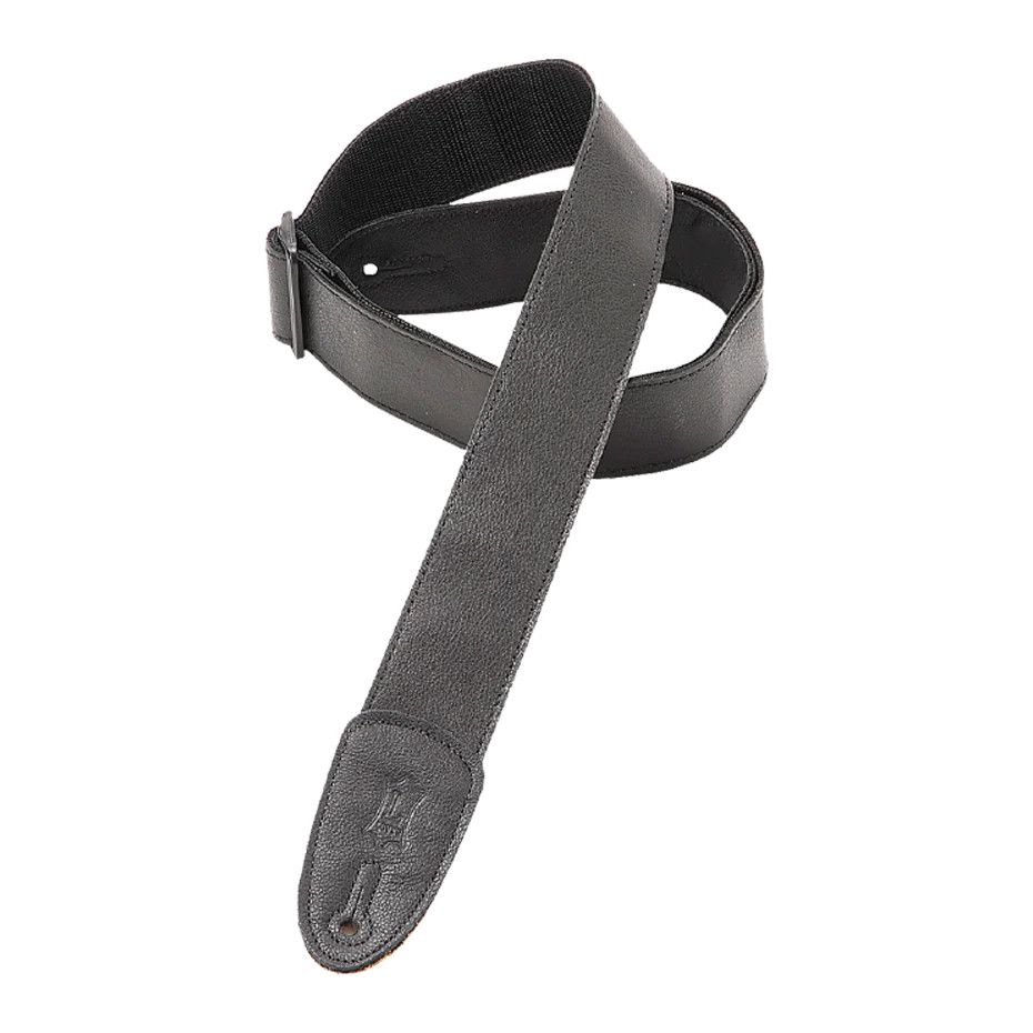 Levy's Leather Tri Glides Series Black Guitar Strap