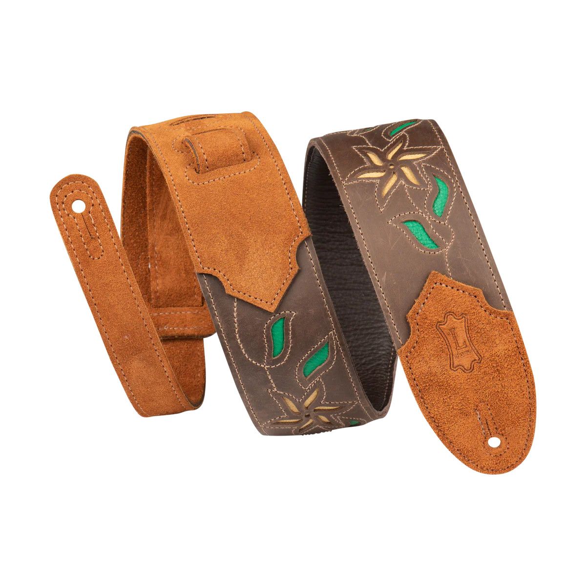 Levy's Leather Flowering Vine Series M4FV-DBR guitar strap