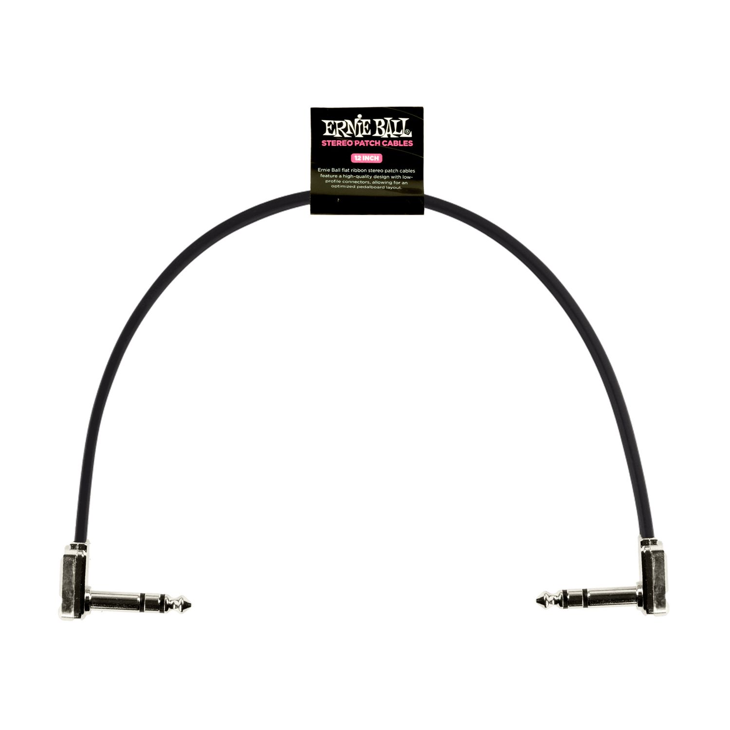 Ernie Ball Flat Ribbon Stereo Patch Cable 12in black