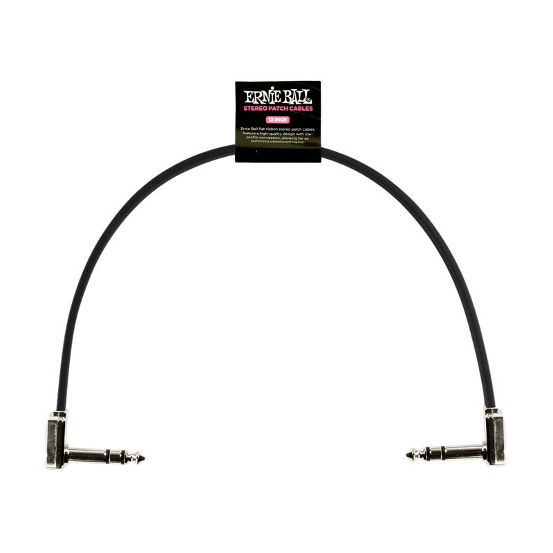 Ernie Ball Flat Ribbon Stereo Patch Cable 12in black