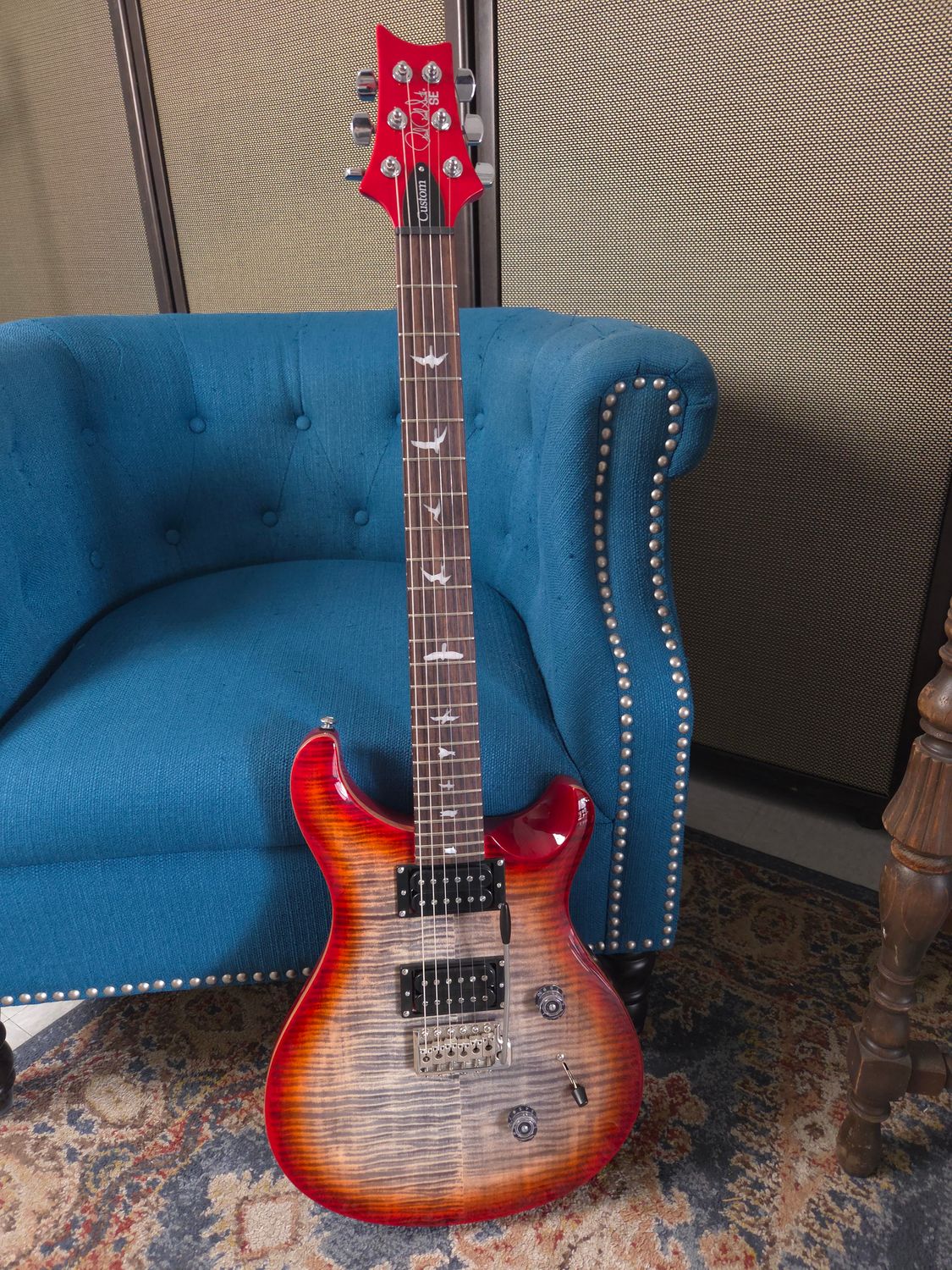 Used Paul Reed Smith SE Custom 24 Charcoal Cherry Burst w/bag