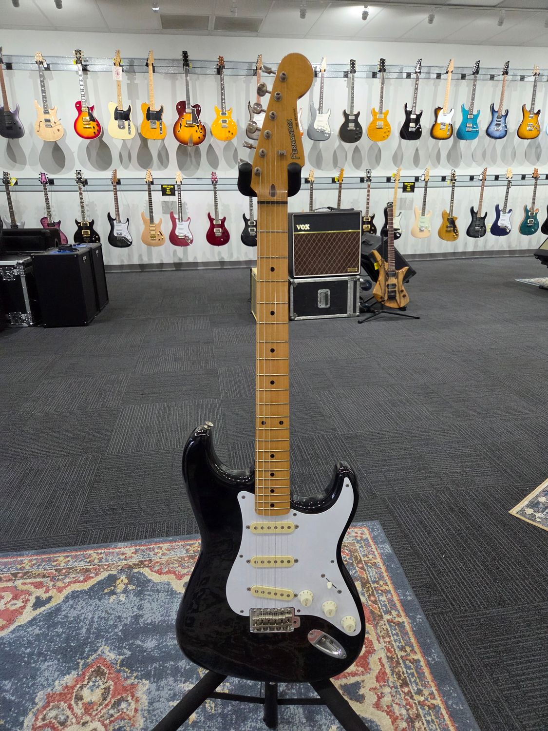 Used Fernandes The Revival strat black w/bag