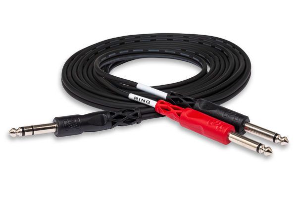 Hosa Insert Cable, 1/4 in TRS to Dual 1/4 in TS, 1 m