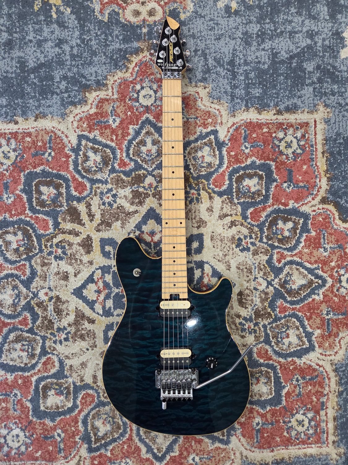 Used Peavey Wolfgang Special quilt top