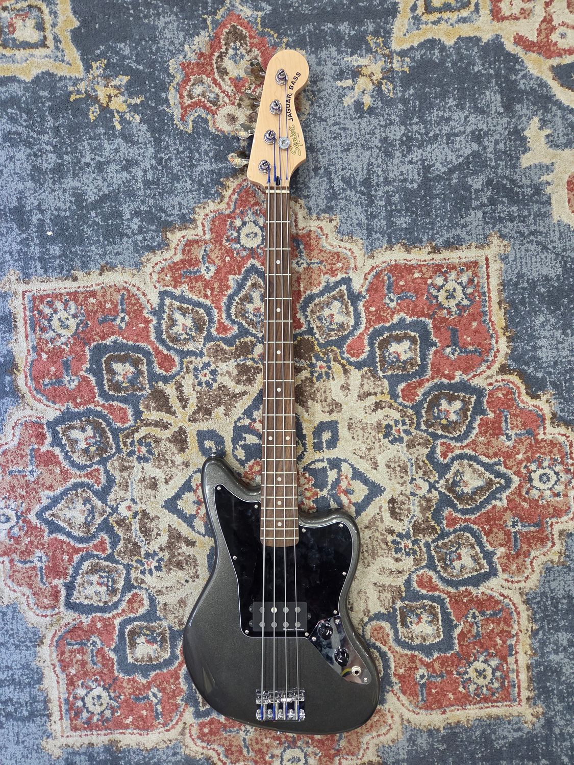 Used Squier Jaguar Bass Charcoal w/ duncan pickup