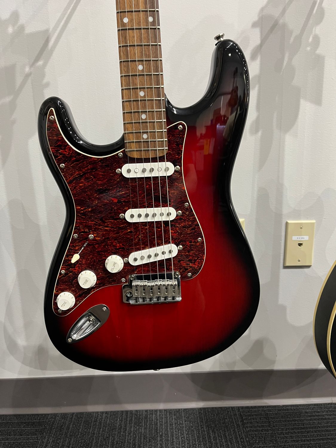 Used Squier Stratocaster Standard series left handed w/bag