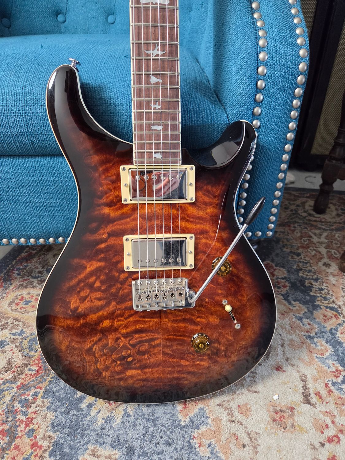Used Paul Reed Smith Custom 24 Quilt Black Gold w/ bag