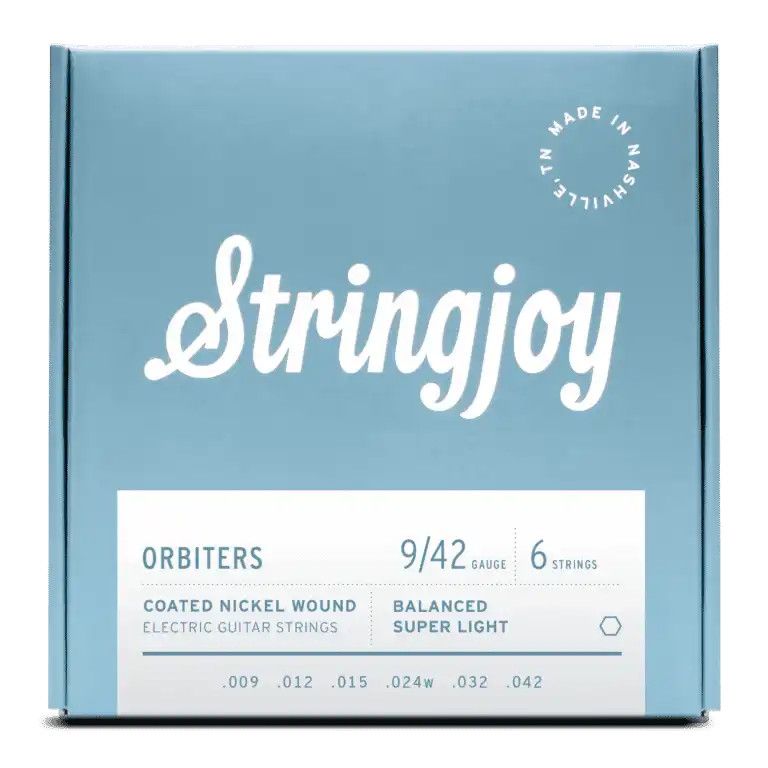 Stringjoy 9-42 Balanced Super Light Gauge Orbiters - Coated Nickel Electric Guitar Strings
