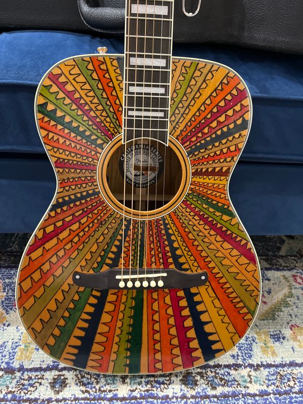 Used Fender Malibu custom paint by Pirate Sam w/ case