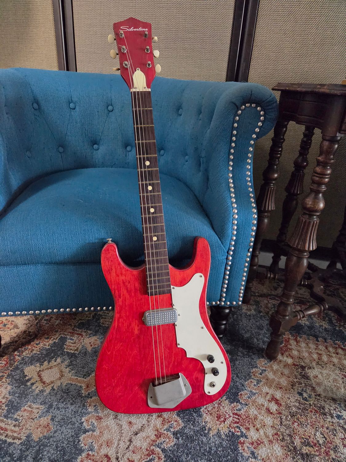 Used Silvertone 1410 Electric Guitar Red 1960's