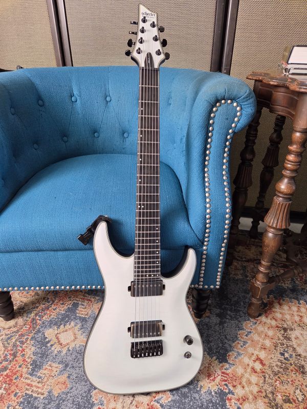 Used Schecter KM7 Trans White 7 string w/case