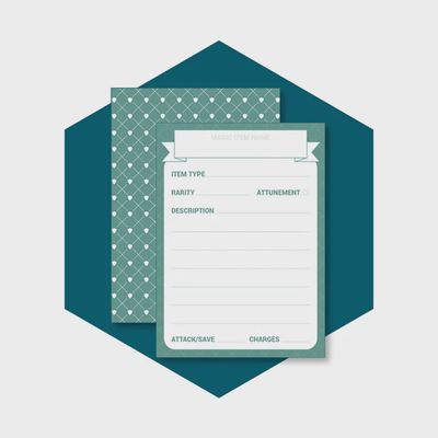 Roll &amp; Play: Custom Cards Magic Items