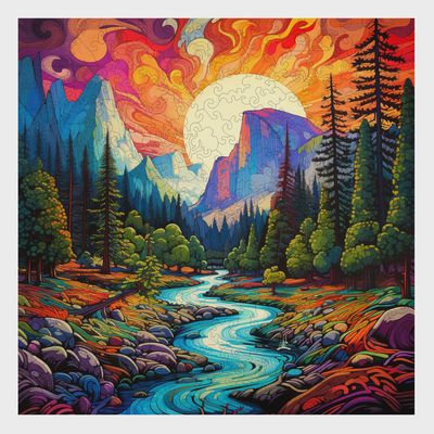 Chromatic Cliffs Jigsaw Puzzle