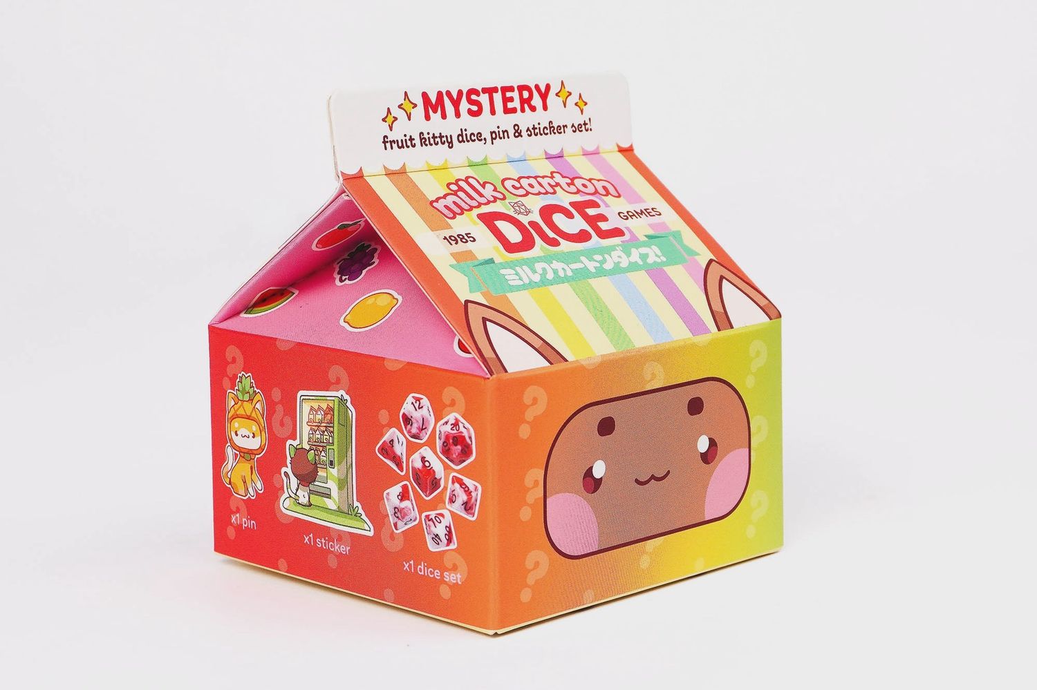 Milk Carton Kitty Dice Set