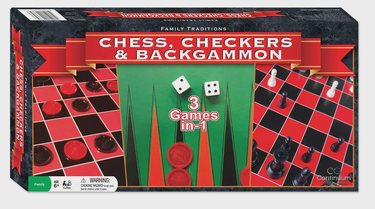 Checkers, Chess and Backgammon set - Family Traditions