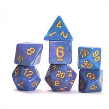 RPG Dice Set (7): Unicorn Blue