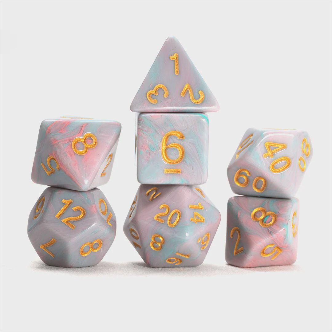 RPG Dice Set (7): Unicorn Pink