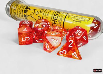 RPG Dice Set (7):  Lab9 Nebula Molten/White