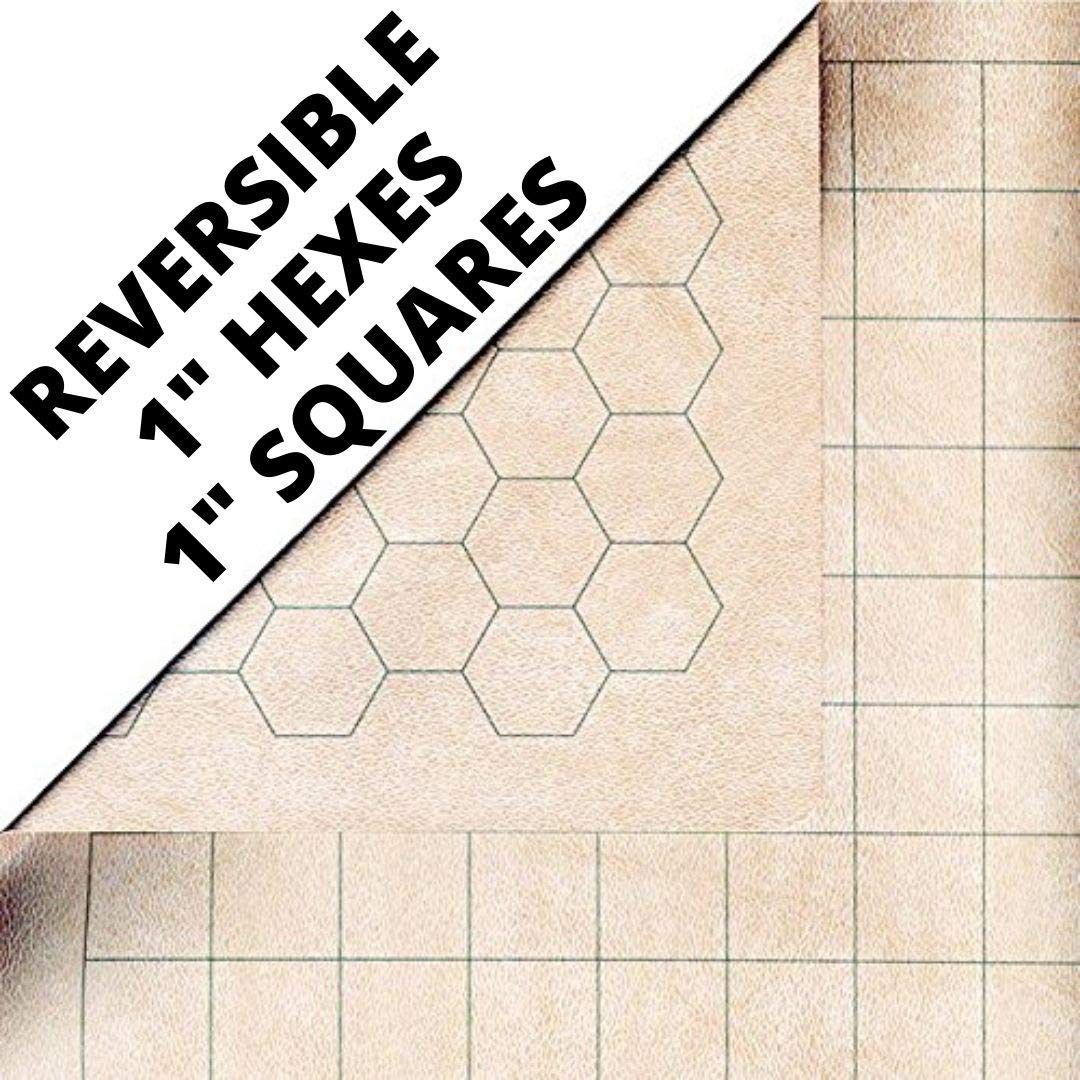Battlemat: 1in Reversible Squares-Hexes (23.5in x 26in Playing Surface)