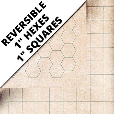 Battlemat: 1in Reversible Squares-Hexes (23.5in x 26in Playing Surface)