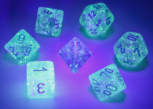 Dice 7ct Polyhedral: Borealis Icicle/light blue