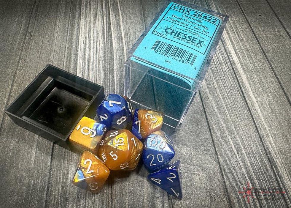 Dice 7ct Gemini Blue-Gold/Whte