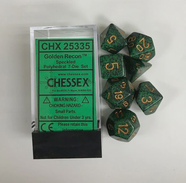 Dice 7ct Speckled Golden Recon