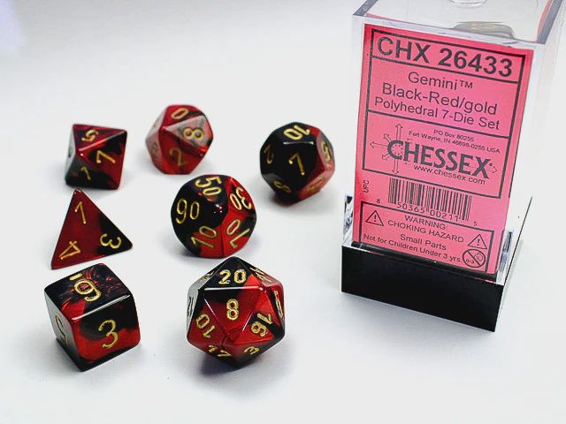 Gemini Polyhedral Black-Red/gold