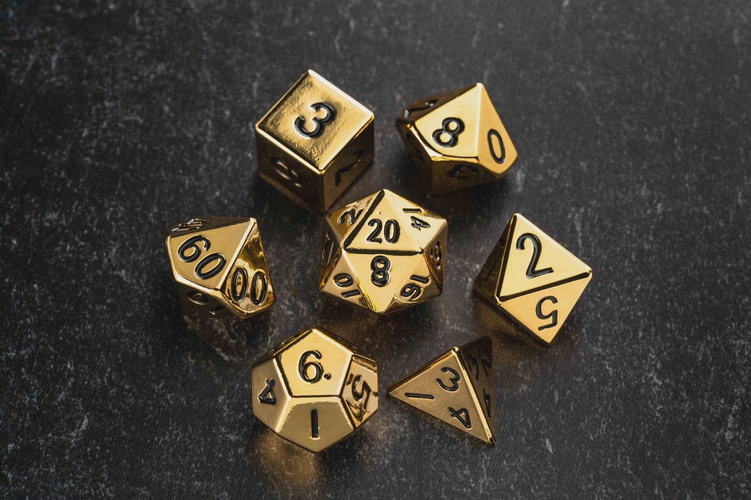 16mm Gold Metal Dice Set