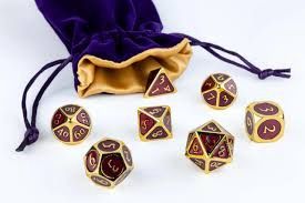 6in x 8in LARGE Purple Velvet Dice Bag with Gold Satin Lining