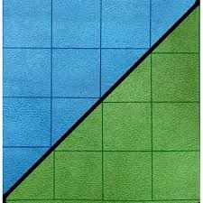 Battlemat: 1in Reversible Blue-Green Squares (23.5in x 26in Playing Surface)