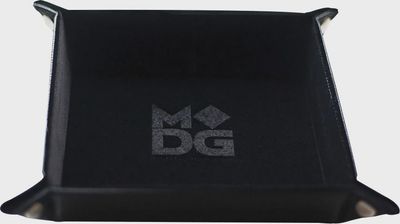 Velvet Folding Dice Tray with Leather Backing: 10in x 10in Black