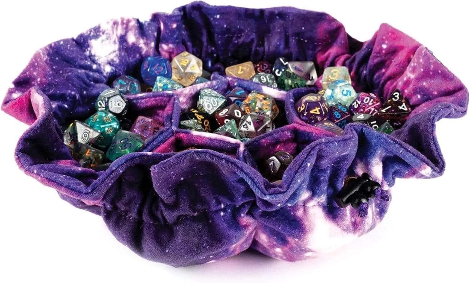 Velvet Compartment Dice Bag with Pockets: Nebula