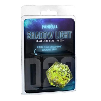 Shadow Light UV Reactive Individual d20 Elixir Liquid Core Dice