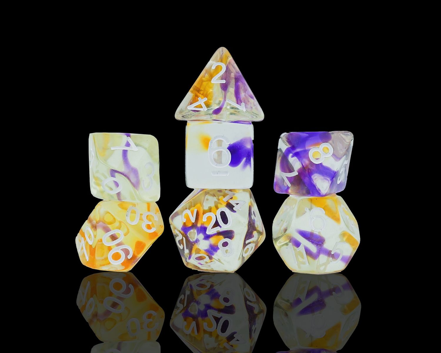 RPG Dice Set (7): Violet Swirl