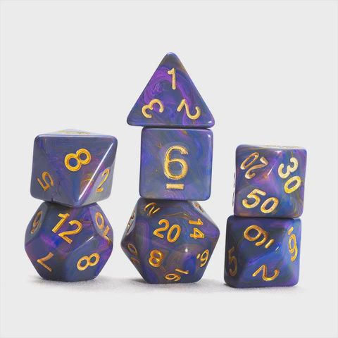 RPG Dice Set (7): Unicorn - Purple